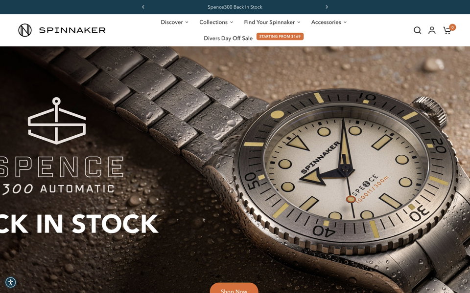 Spinnaker Watches website