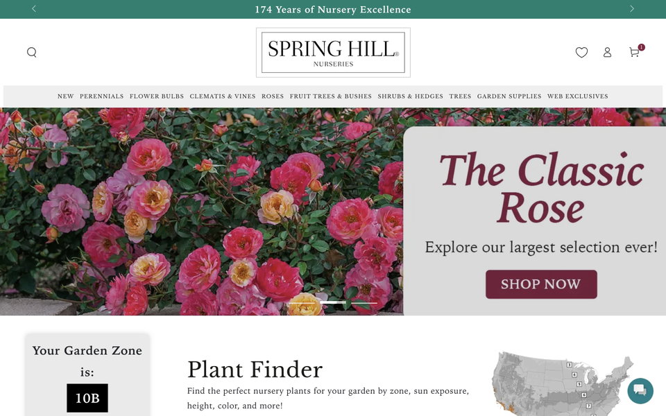 Spring Hill Nursery website
