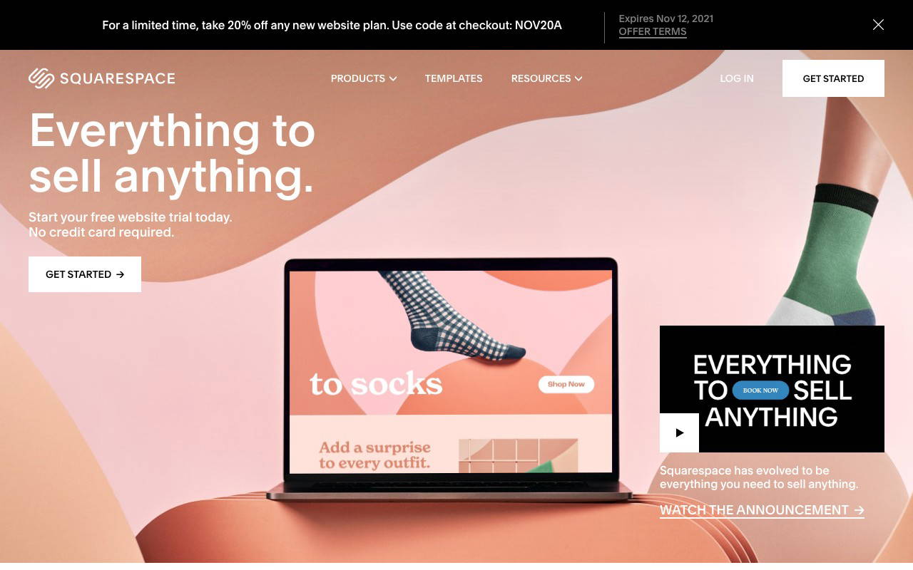 Squarespace screenshot