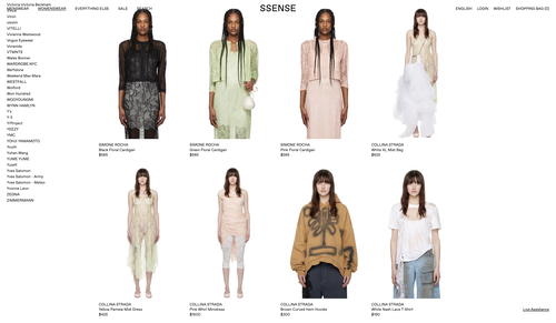 SSENSE website screenshot