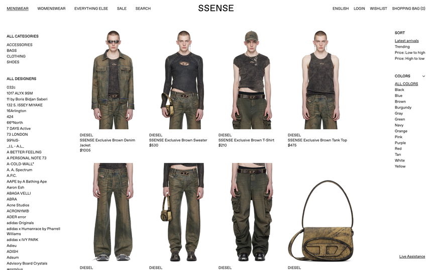 SSENSE on Shomp