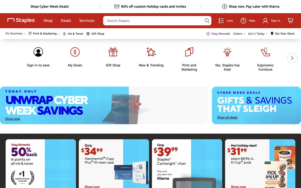 Staples website
