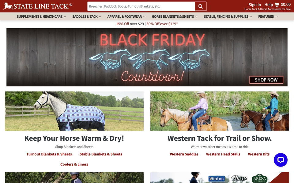 Statelinetack.com website