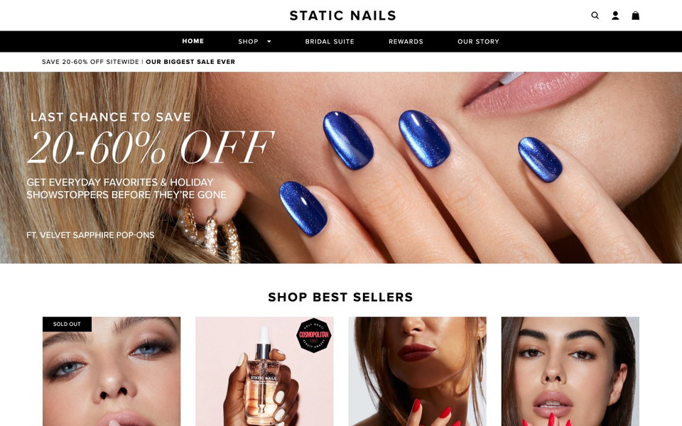 Static Nails website