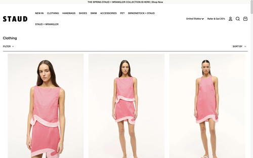 STAUD website screenshot