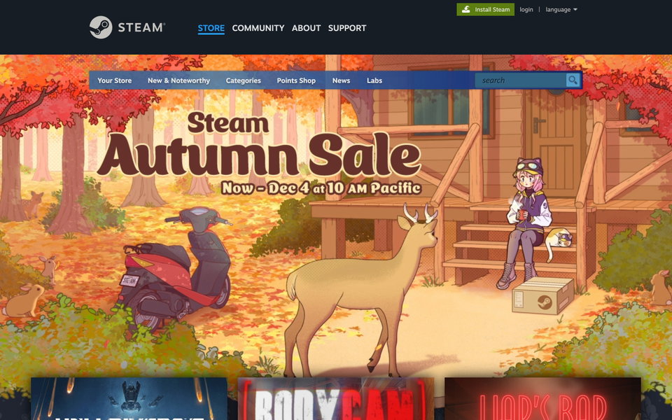 Steam website
