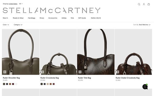 Stella McCartney website screenshot