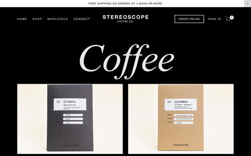 Stereoscopecoffee.com website screenshot
