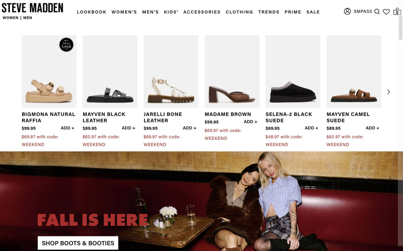Steve Madden screenshot