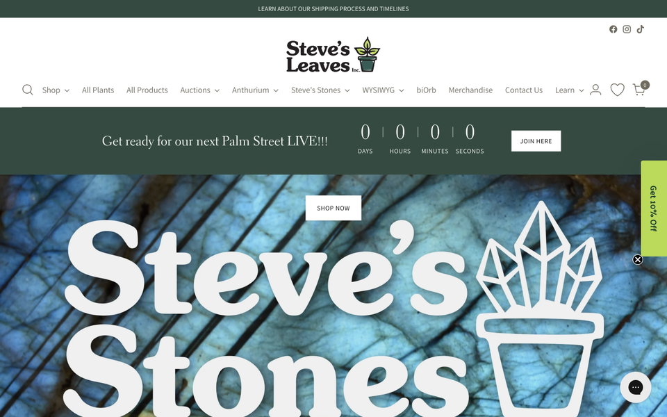Steve's Leaves website