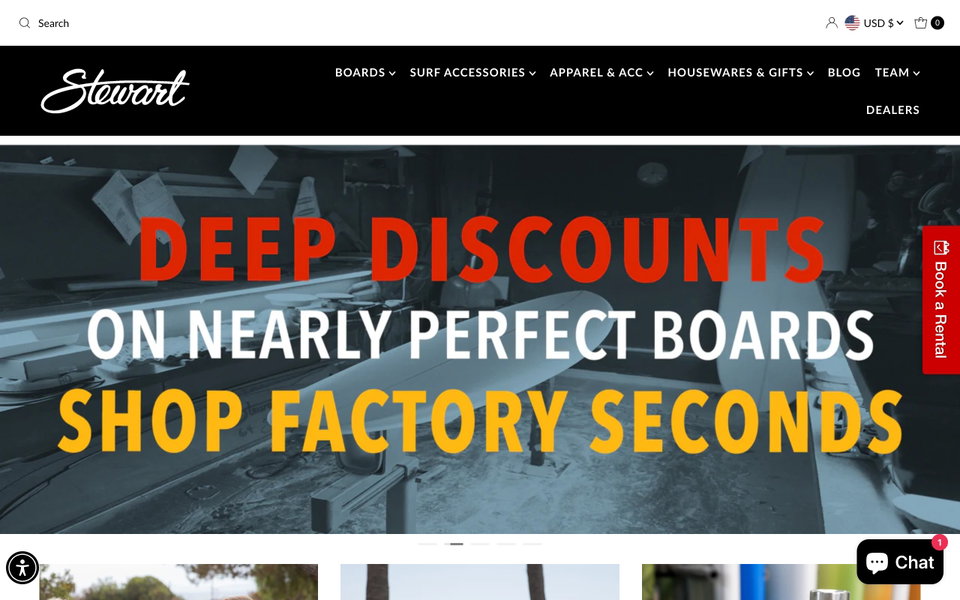 Stewart Surfboards website