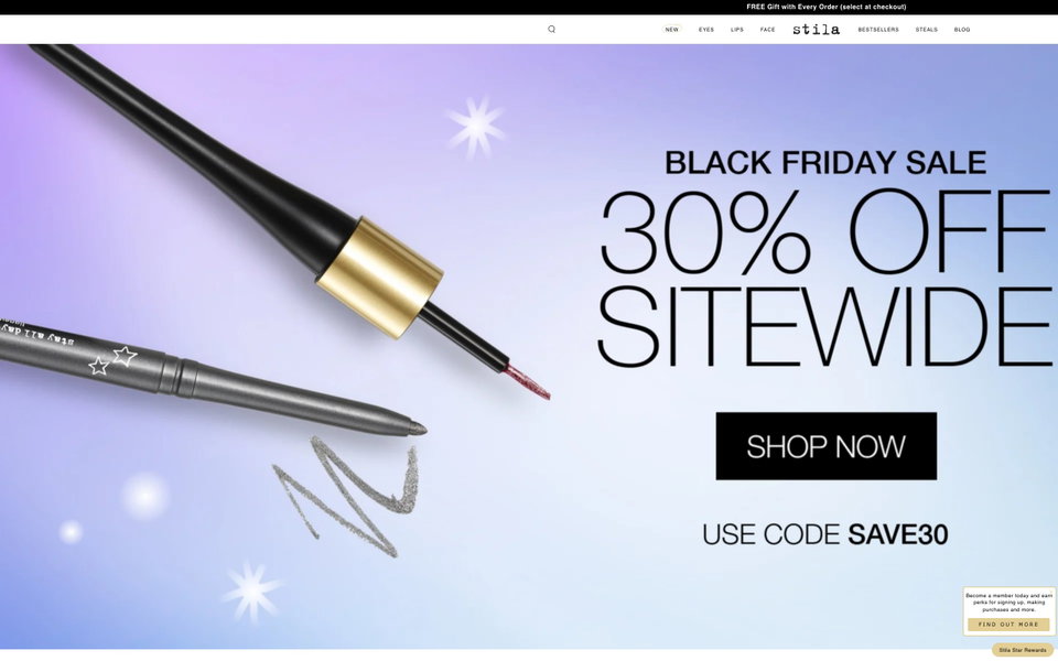 Stila Cosmetics website