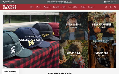 Stormy Kromer website screenshot