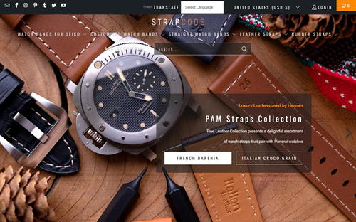 Strapcode website screenshot