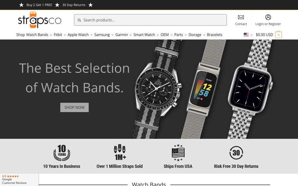 StrapsCo website