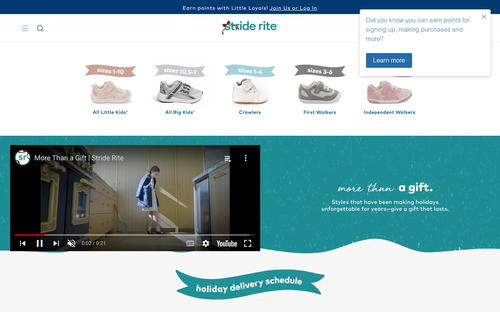 Stride Rite website screenshot