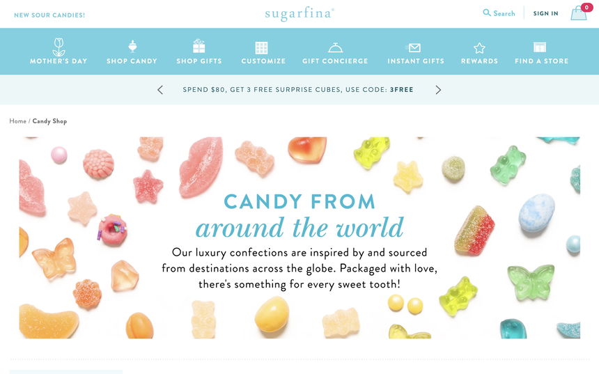 Sugarfina on Shomp