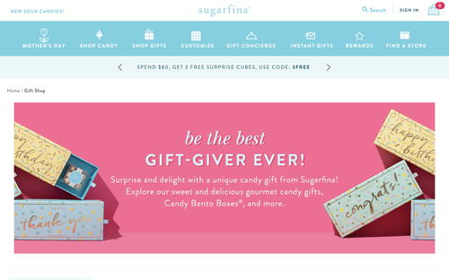 Sugarfina website screenshot