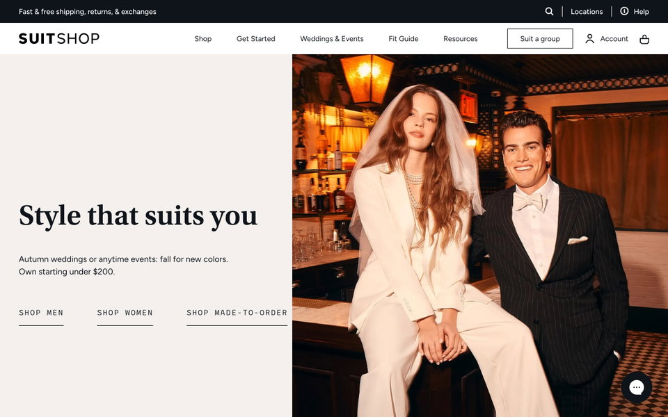 SuitShop website