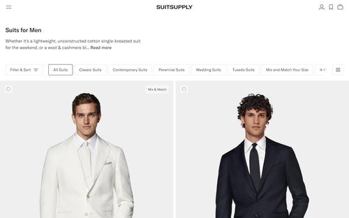 Suitsupply website screenshot