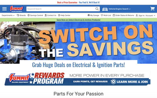 Summit Racing Equipment website screenshot