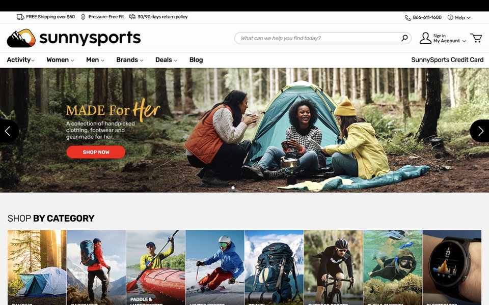 SunnySports website