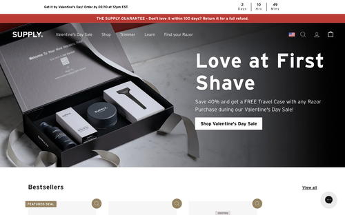 Supply website screenshot