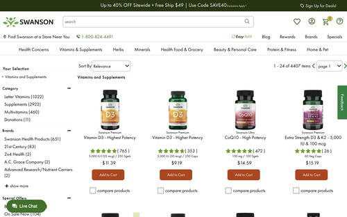 Swanson Health website screenshot