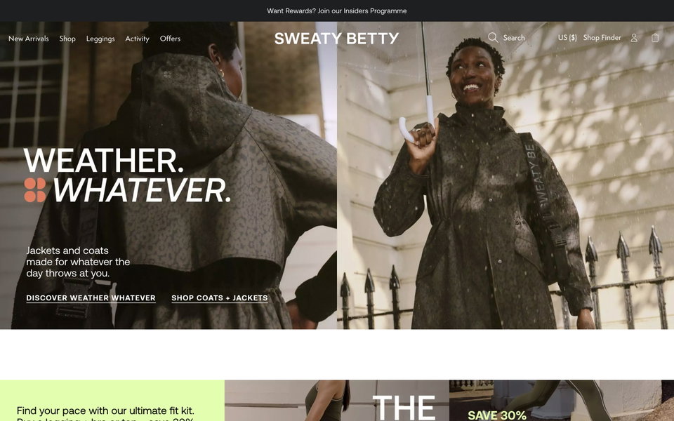Sweaty Betty website
