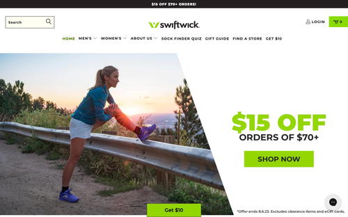 Swiftwick website screenshot