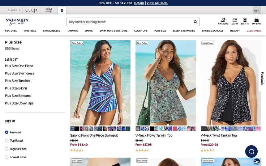 Swimsuits For All on Shomp