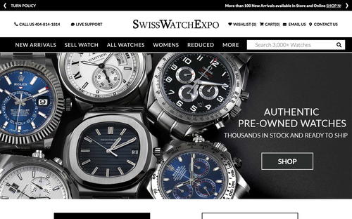 SwissWatchExpo website screenshot