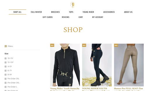 Sync Equestrian website screenshot