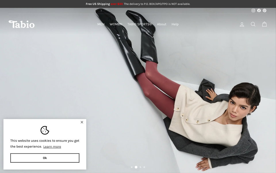 Tabio USA website