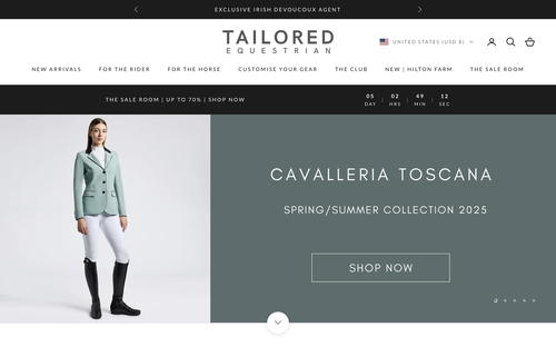 Tailored Equestrian website screenshot