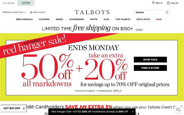 Talbots screenshot