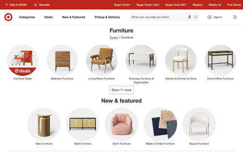 Target website screenshot