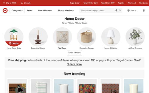 Target website screenshot