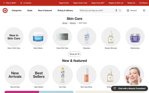 Target website screenshot