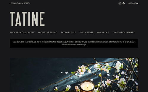 TATINE website screenshot