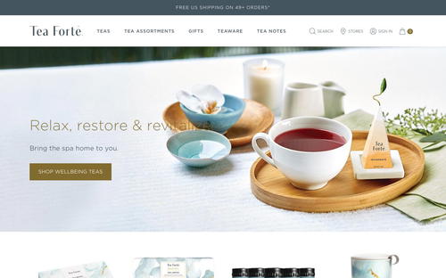 Tea Forte website screenshot