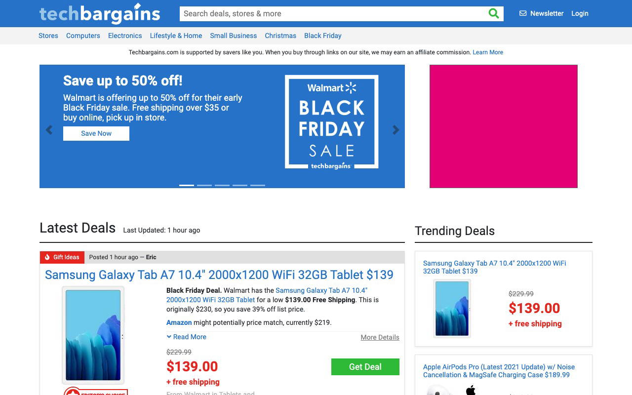 TechBargains.com screenshot