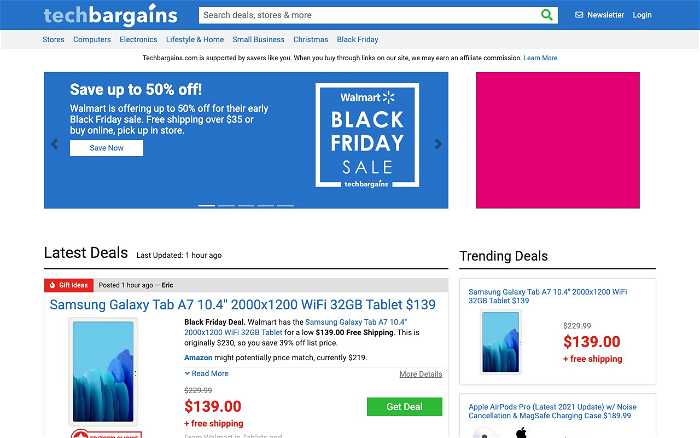 TechBargains.com screenshot