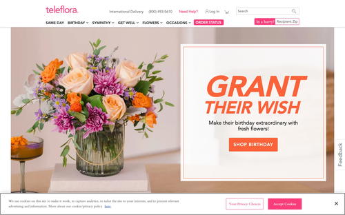 Teleflora website screenshot