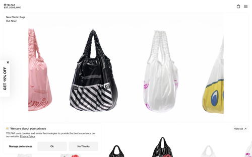 Telfar website screenshot