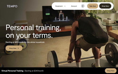 Tempo website screenshot