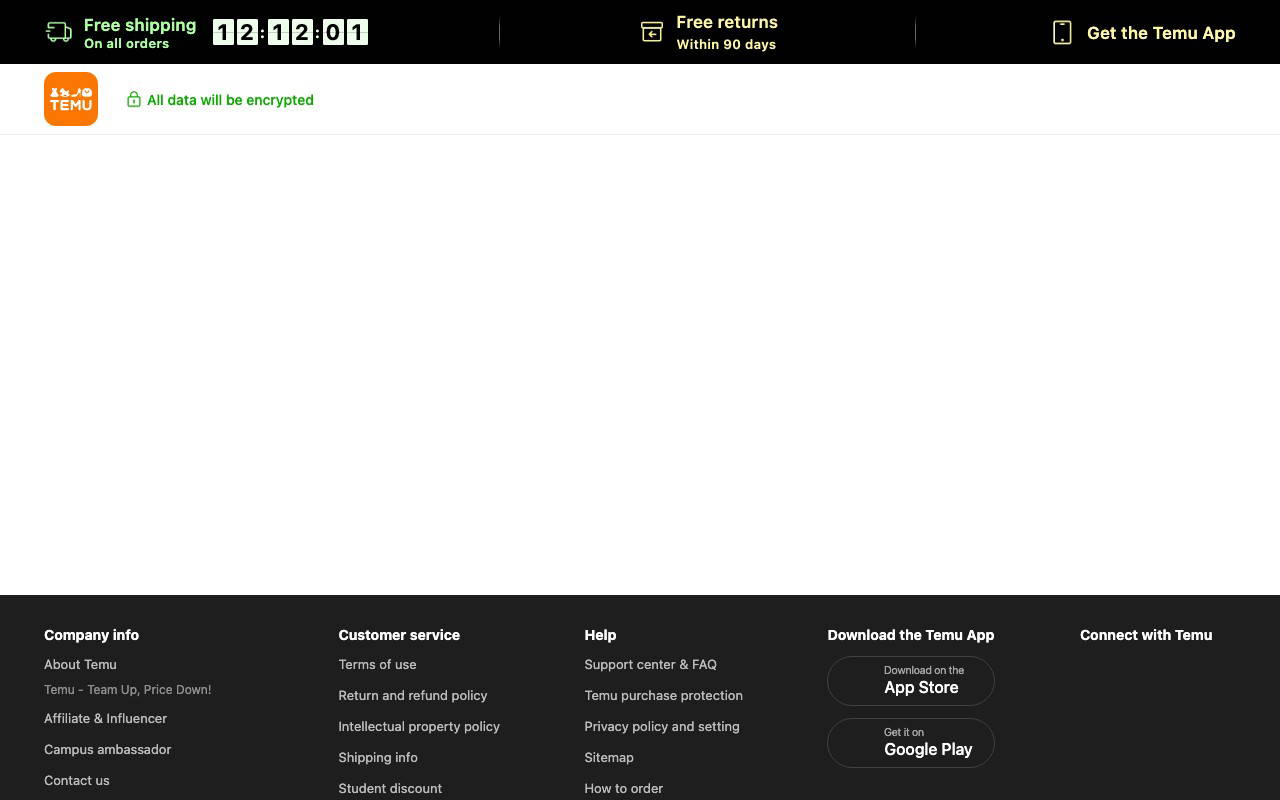 Temu screenshot