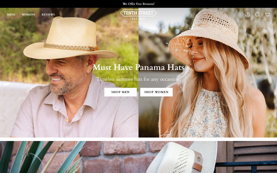 Tenth Street Hats website