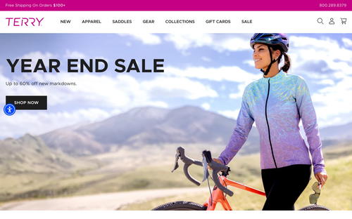 Terry Cycling website screenshot