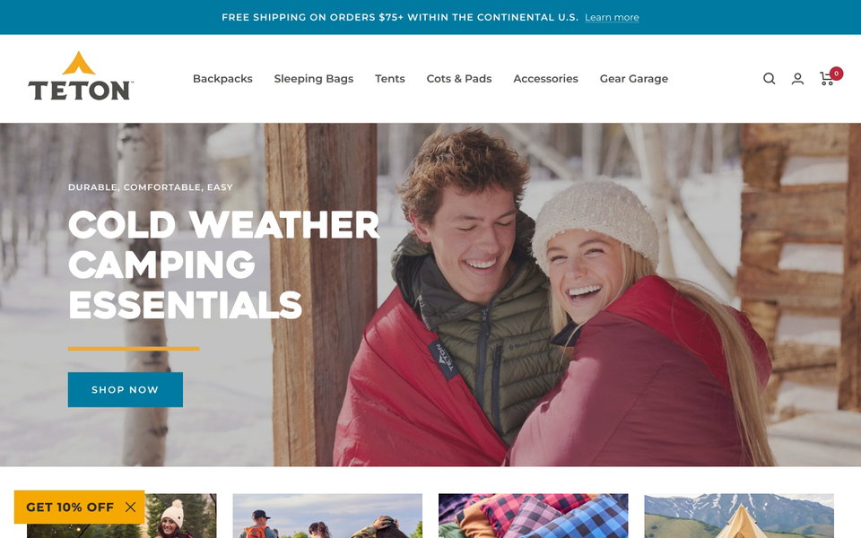 Teton Gear website